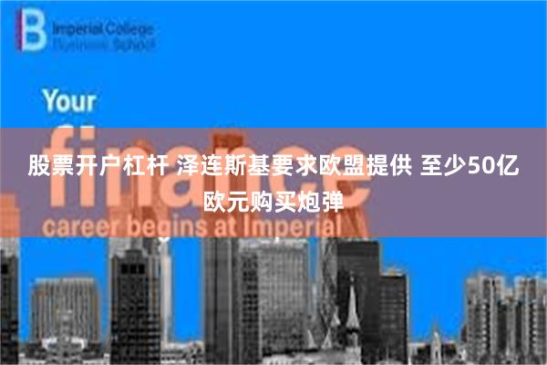 股票开户杠杆 泽连斯基要求欧盟提供 至少50亿欧元购买炮弹