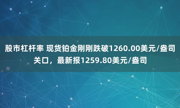股市杠杆率 现货铂金刚刚跌破1260.00美元/盎司关口，最新报1259.80美元/盎司