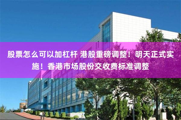 股票怎么可以加杠杆 港股重磅调整！明天正式实施！香港市场股份交收费标准调整